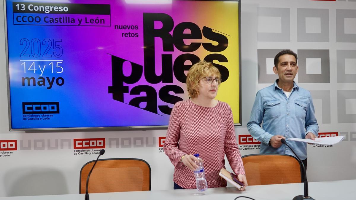 El secretario general de CC OO Castilla y León, Vicente Andrés, presenta el XIII Congreso de CCOO Castilla y León, que se celebra en Valladolid los días 14 y 15 de mayo.