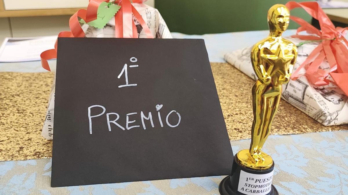 Un dos premios do I Concurso de Stop Motion do CEIP A Carballeira