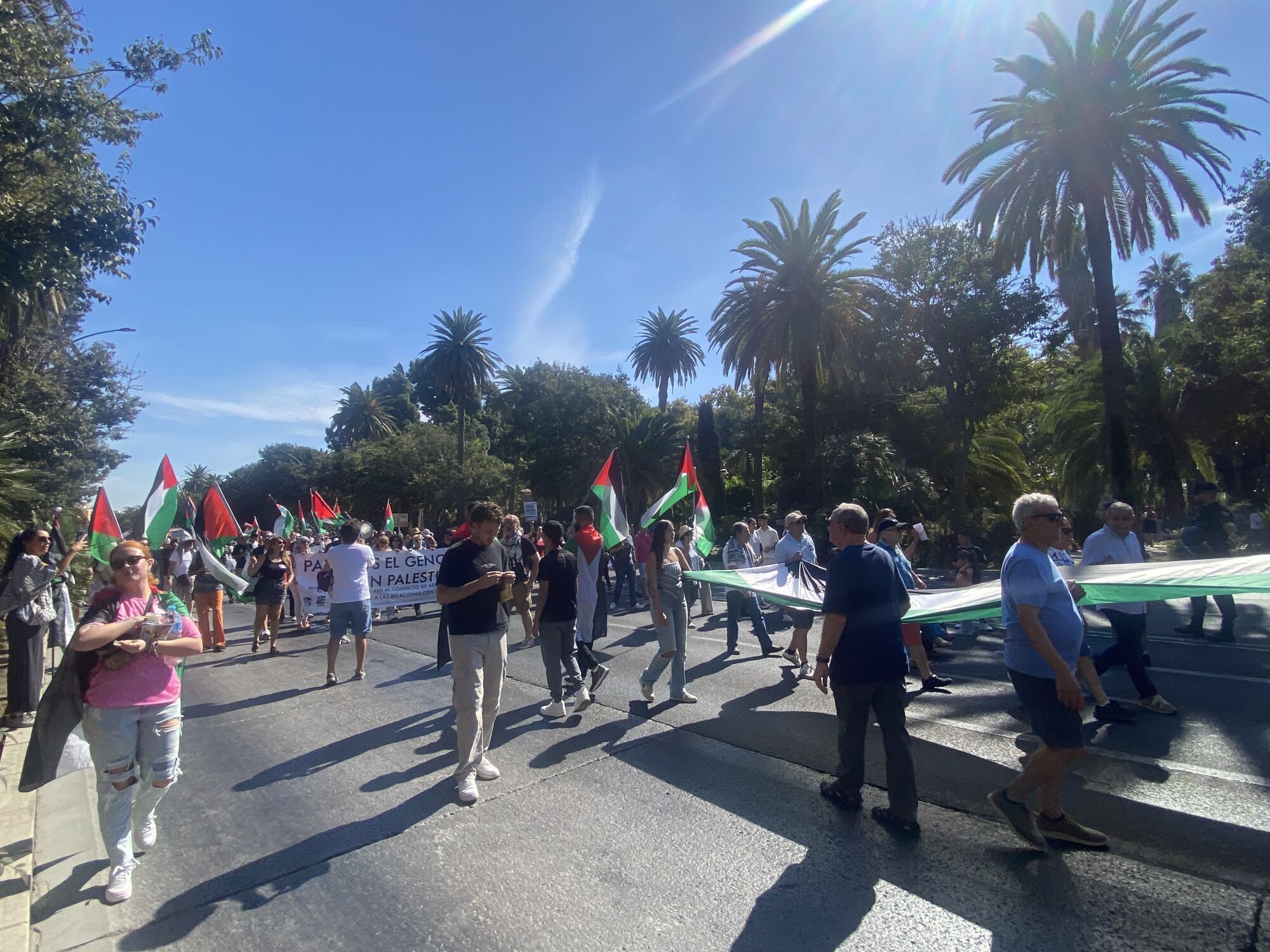 Manifestación en Málaga en favor del pueblo palestino