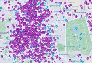 Localización de pisos turísticos ofertados en el centro de Madrid en plataformas digitales. 