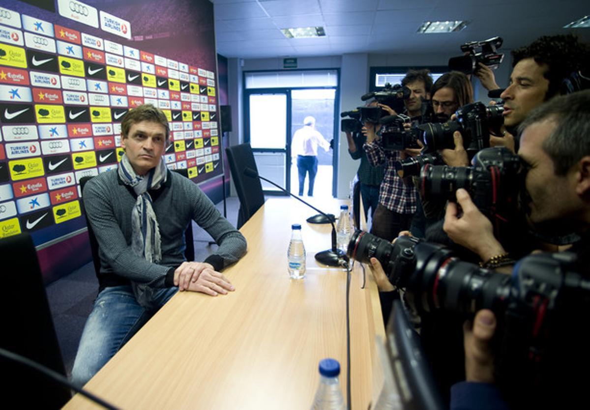 Tito Vilanova, a la roda de premsa d’aquest divendres.