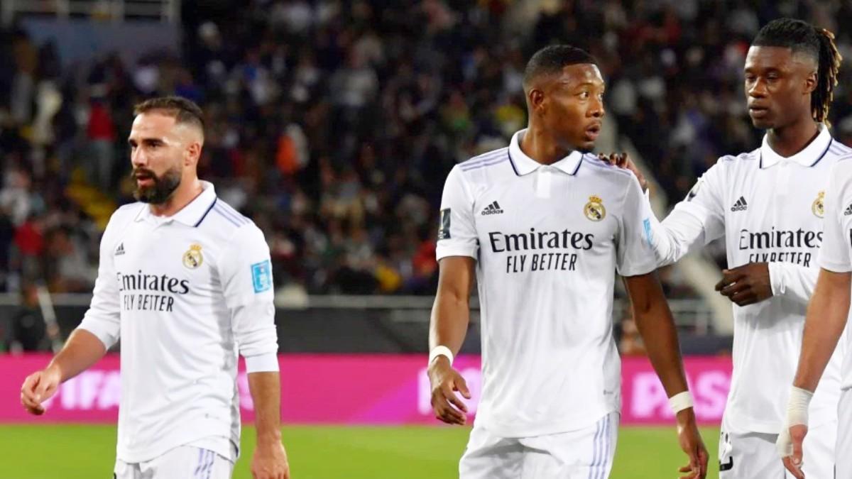 Alaba, Camavinga y Carvajal en un partido