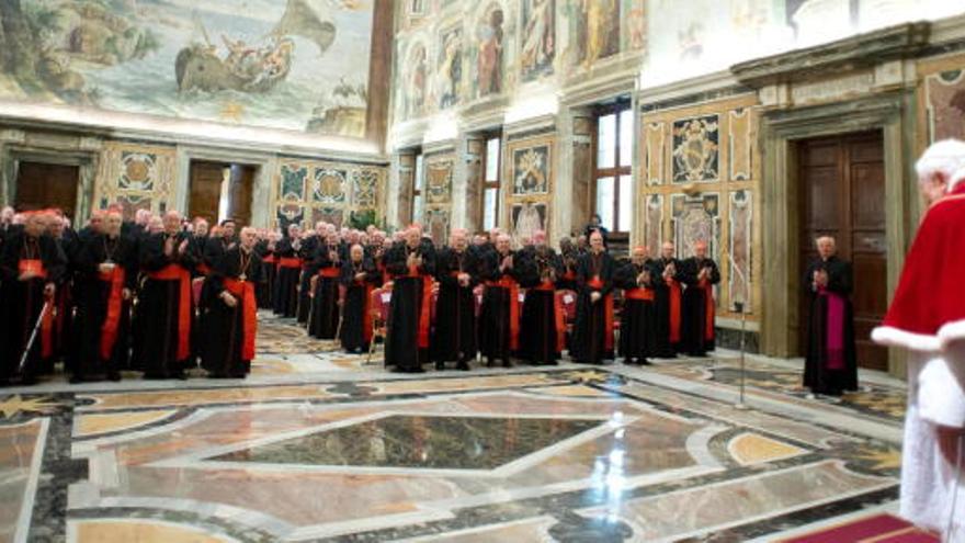 Último encuentro de Benedicto XVI con los cardenales celebrado en el Vaticano.