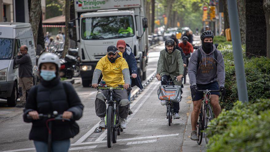 El carril bici de la Diagonal, este miércoles.