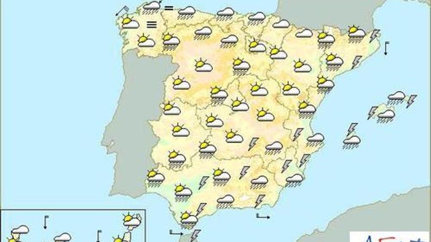 Lluvia en el Mediterráneo y Galicia
