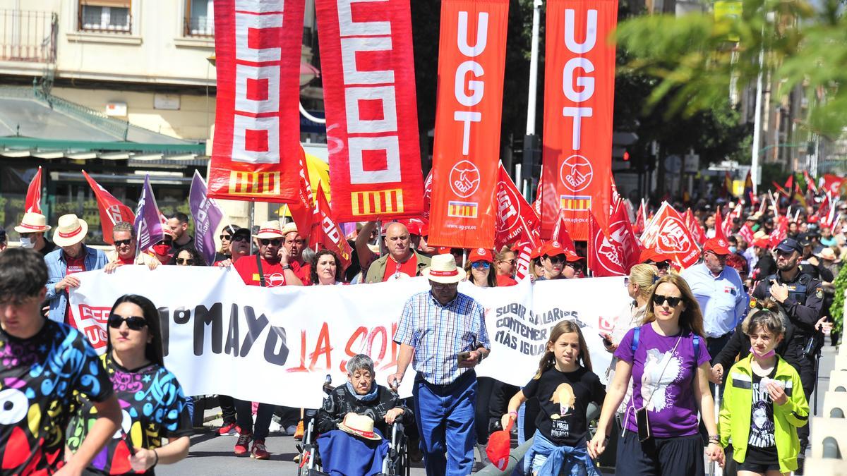Manifestacion del 1º de mayo en Elche en 2022