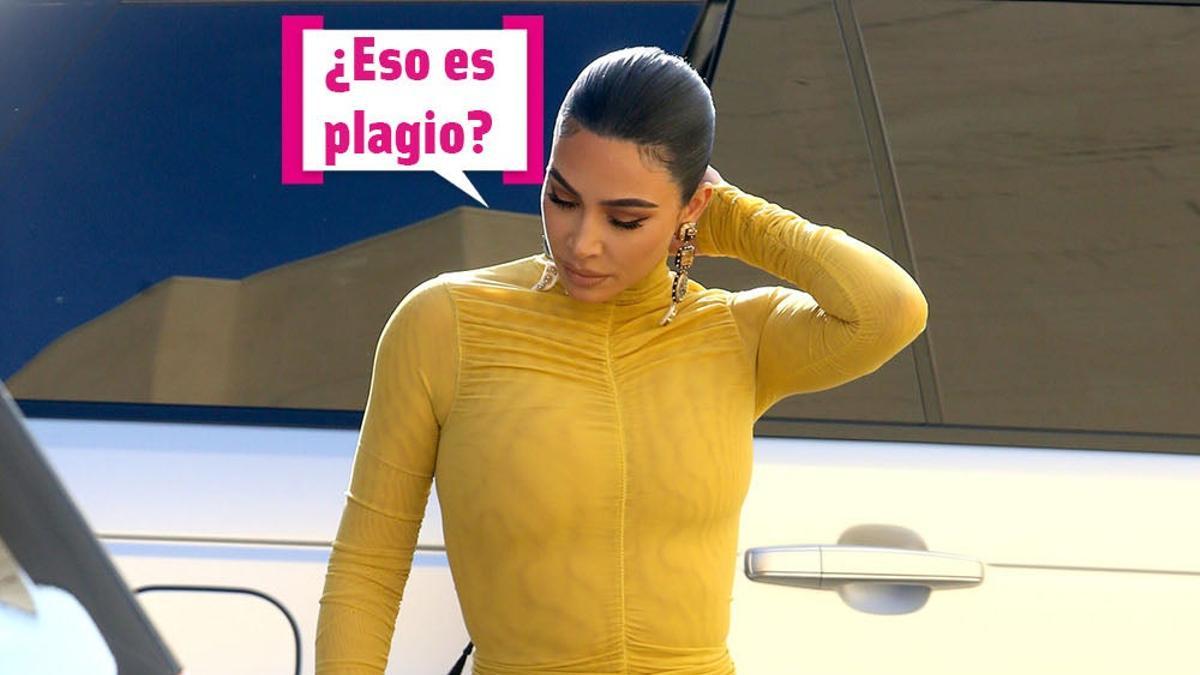 Kim Kardashian con vestido amarillo