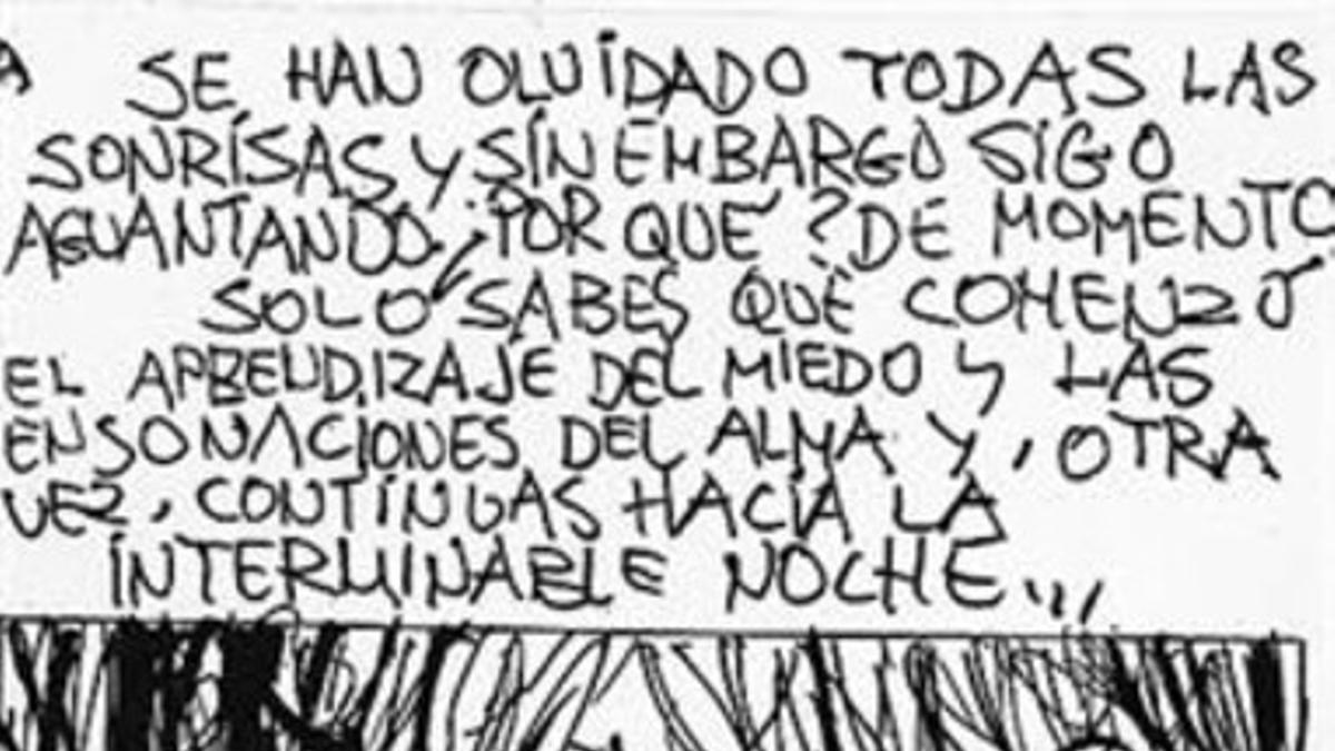 LA VIDA EN LA CALLE. Viñetas de los primeros esbozos del cómic '15 años en la calle', de Miquel Fuster, que se publicará en abril.