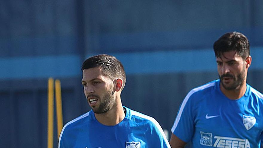 Dani Pacheco, a pleno rendimiento en el entrenamiento de ayer en el Anexo.