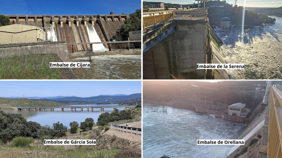 Vídeo | Así desaguan los embalses del Guadiana diez días después de que acabaran las lluvias.