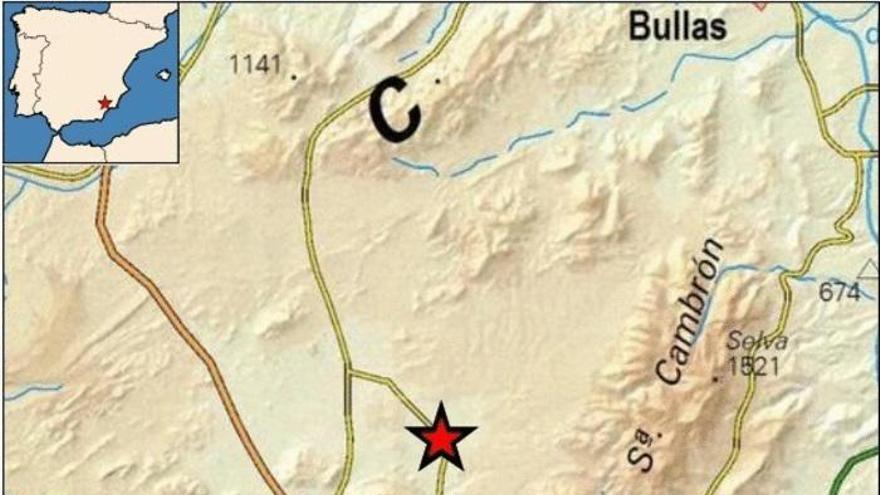 Un terremoto de 2,5 grados sacude Bullas