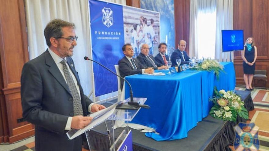 Juan Galarza, durante el acto de presentación de la Fundación.