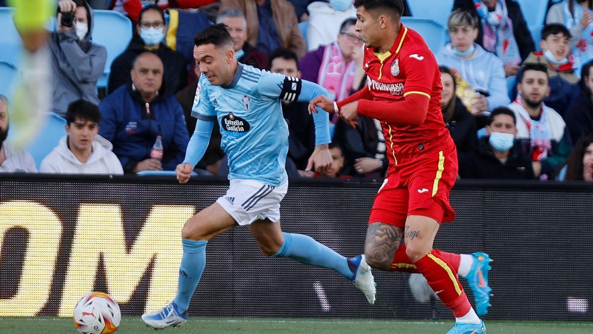 Iago Aspas durante el Celta-Getafe. 20 abril 2022. Ricardo Grobas