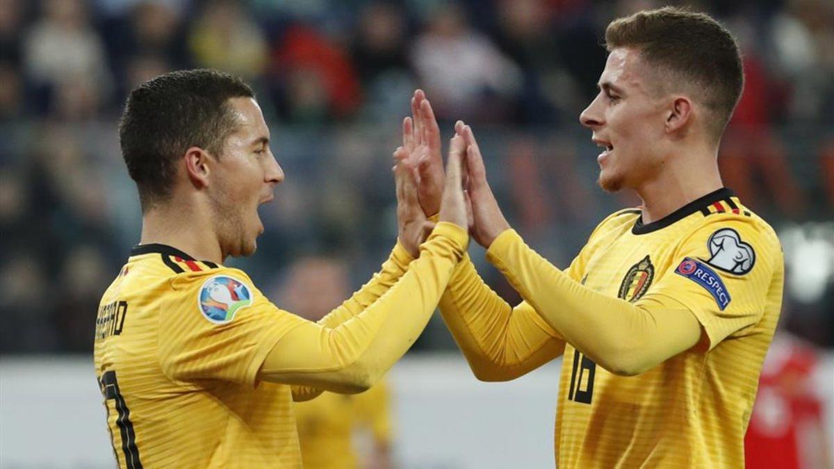 Eden y Thorgan Hazard se diviertieron en San Petersburgo