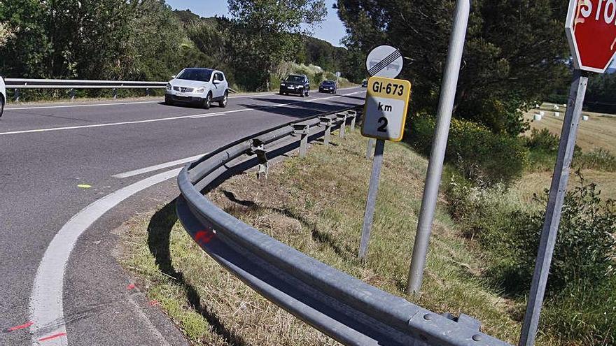 La carretera de Caldes, la GI-673, una de les de risc.