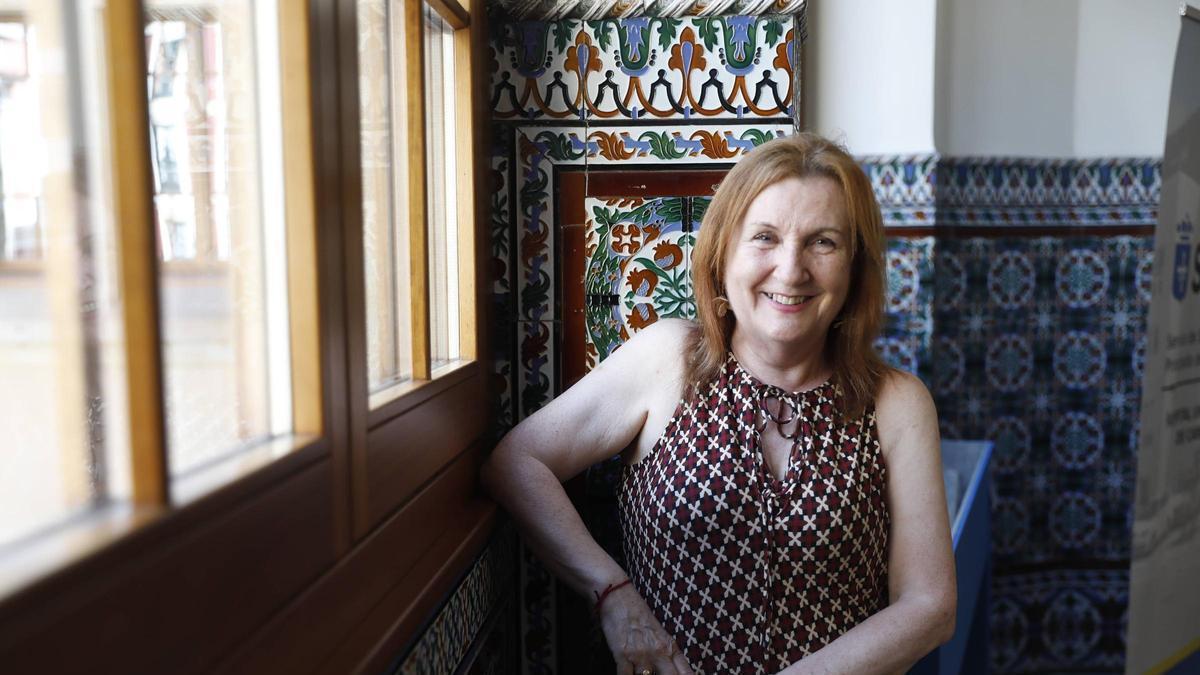 Eloína González Orviz, este martes, en la Escuela de Comercio.