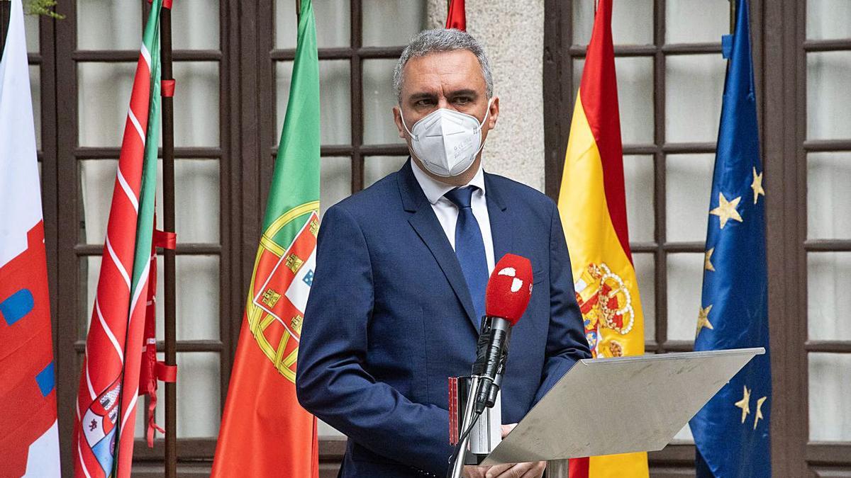 Javier Izquierdo, durante su comparecencia pública.