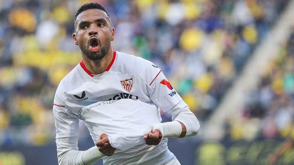 En-Nesyri celebra su gol al Cádiz