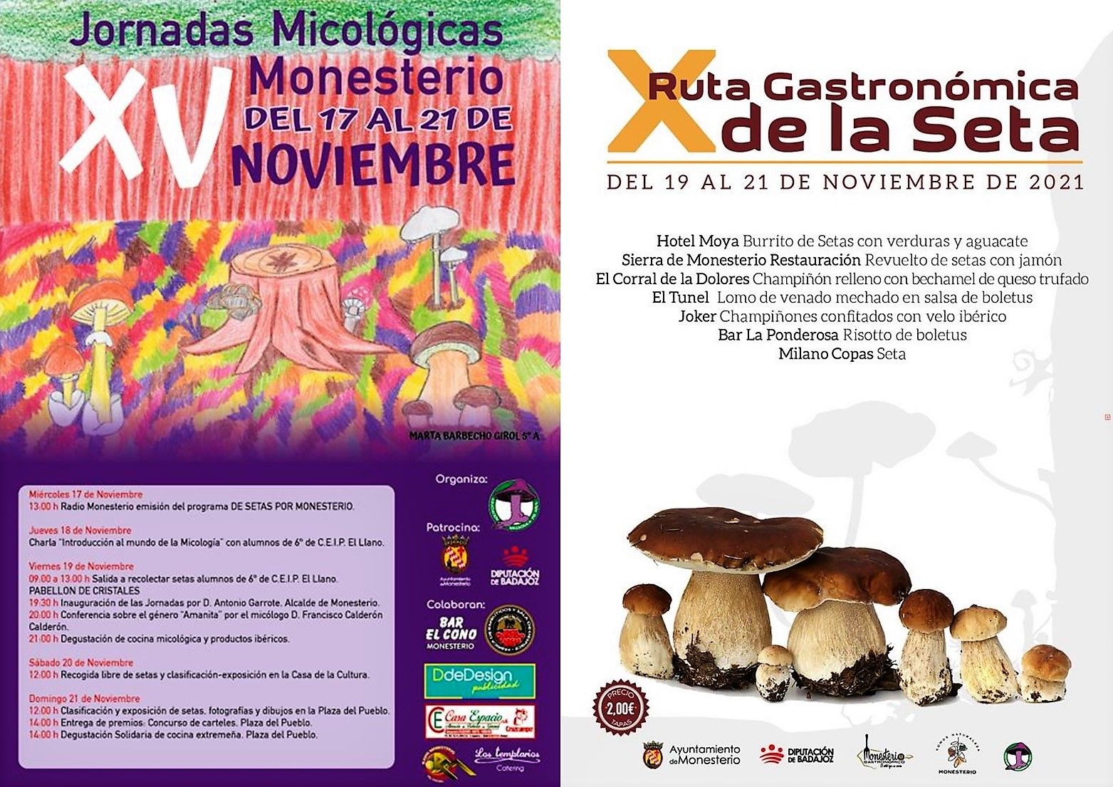 Cartel anunciador de las Jornadas Micológicas y de la Ruta Gastronómica