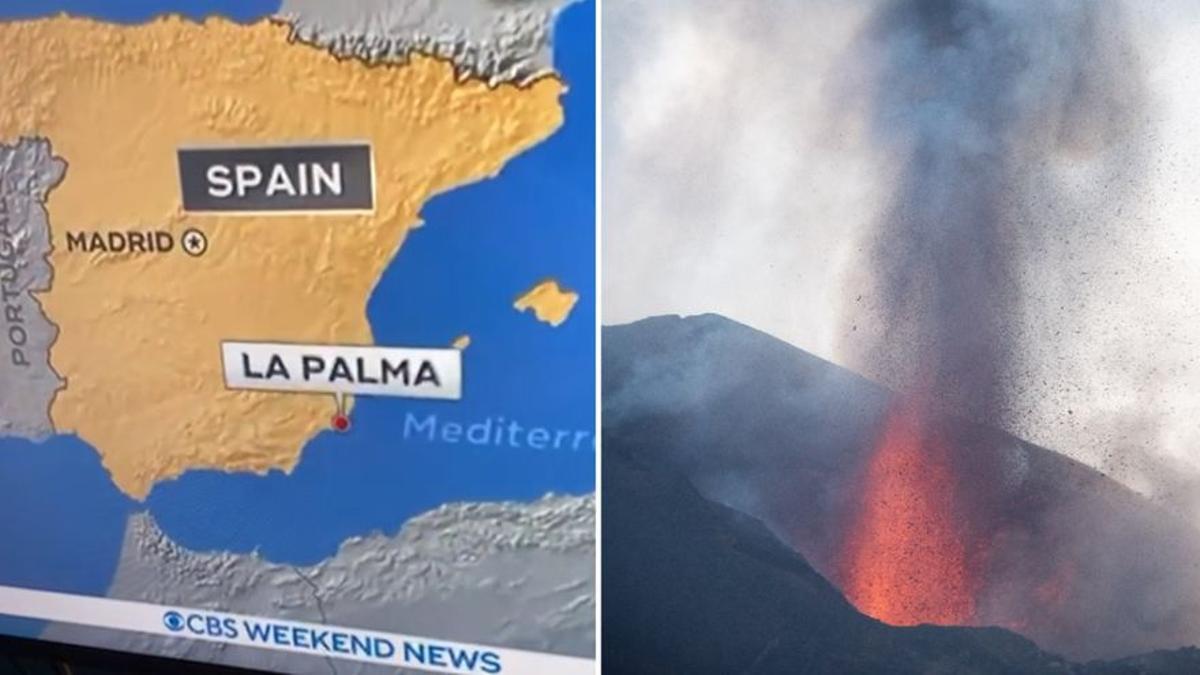El fallo geográfico de una TV estadounidense que sitúa La Palma en Murcia.