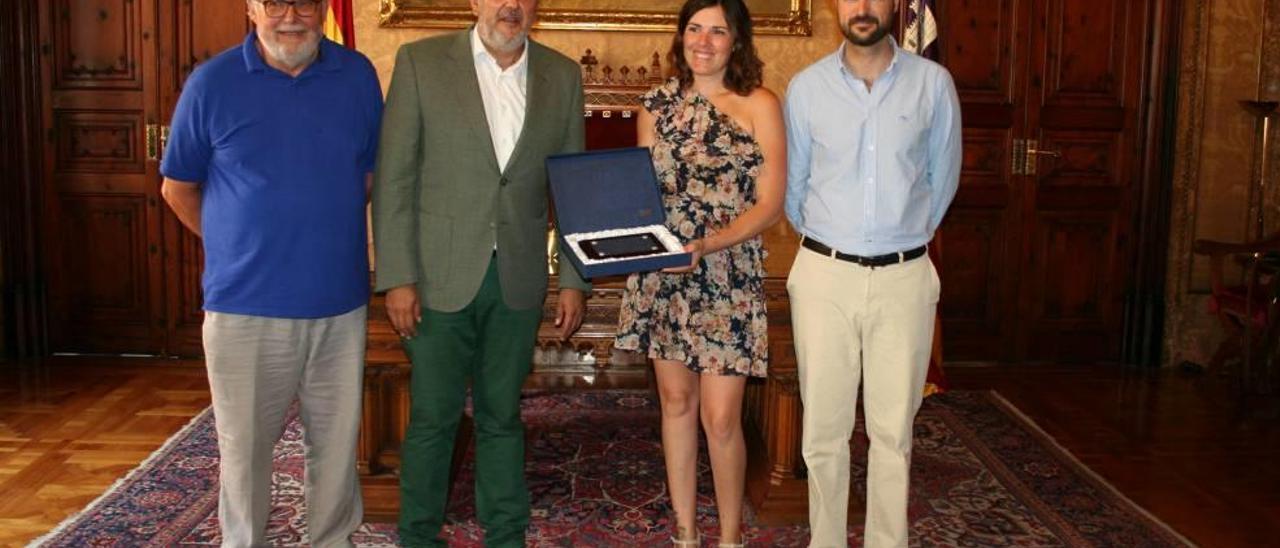 Antònia Vaquer en su recepción oficial de ayer en la sede del Consell de Mallorca.