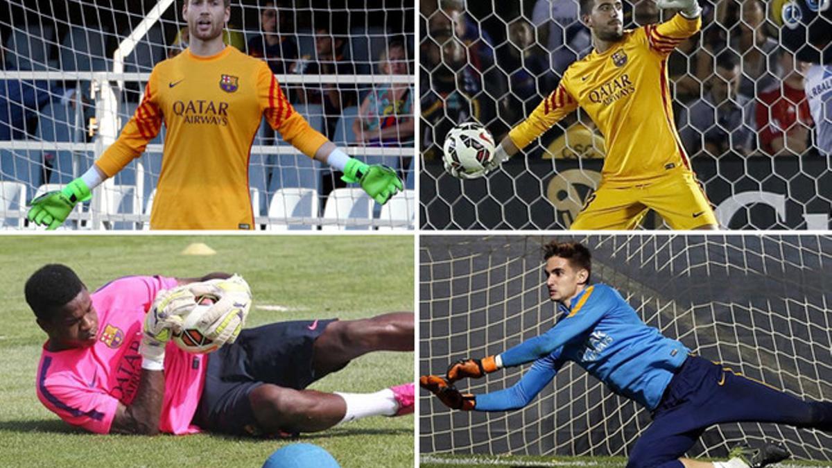 Los cuatros porteros en nómina del Barça B