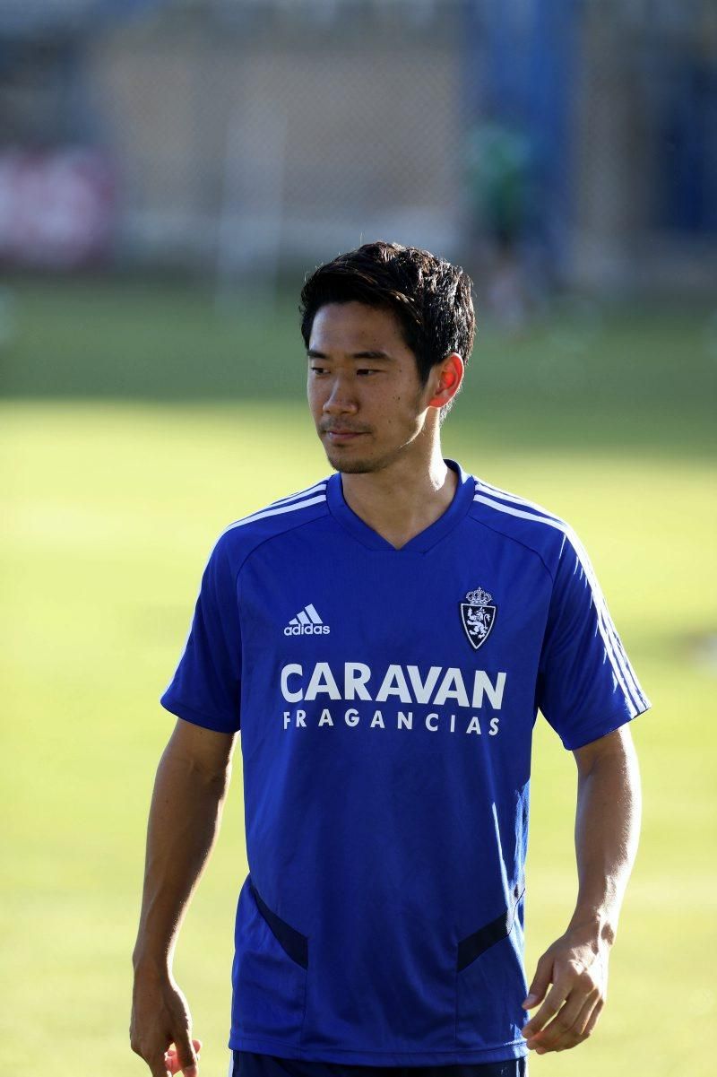 Primer entrenamiento de Kagawa con el Real Zaragoza