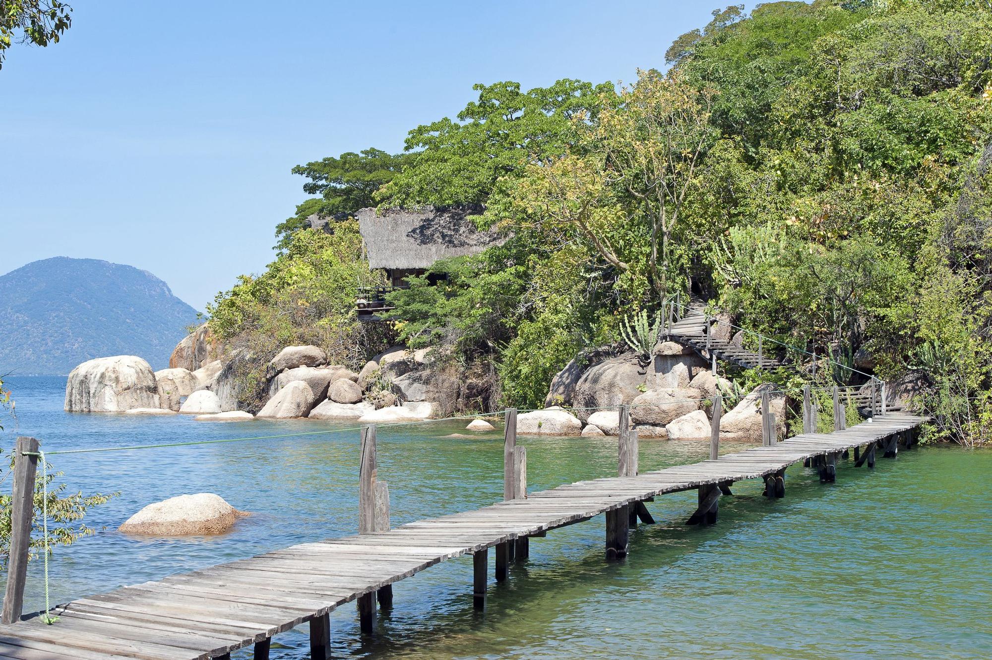 Lago Malawi entre las islas Mumbo y Jumbo
