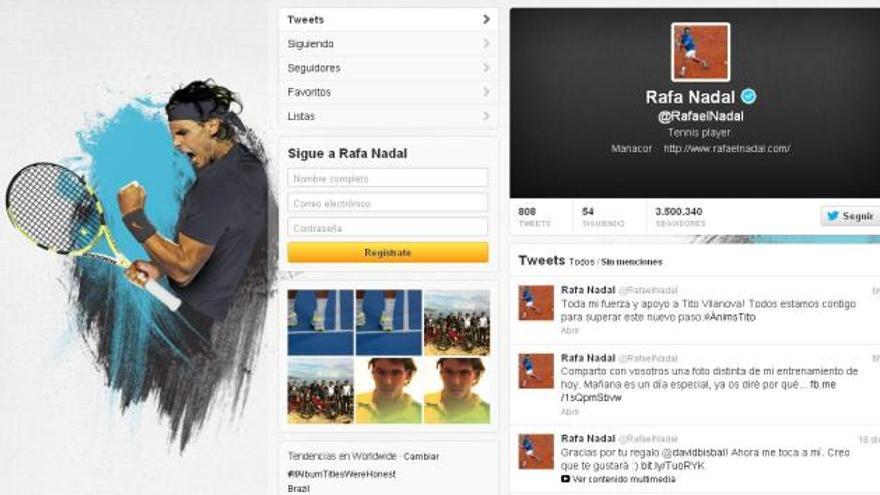 Imagen del twitter de Rafa Nadal.