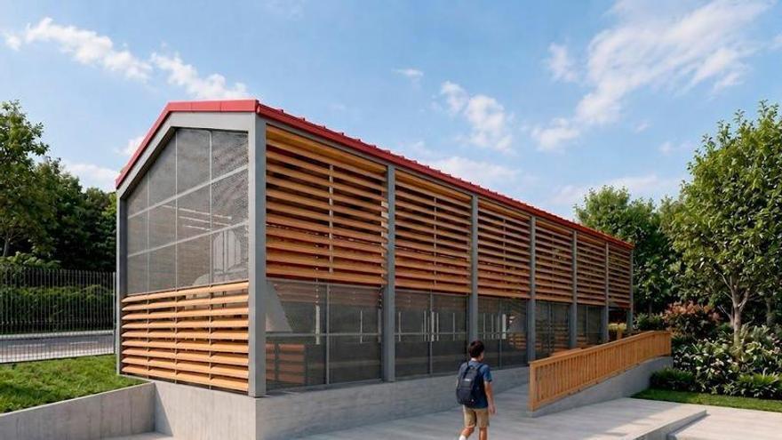 El último colegio rural de Gijón se moderniza con una cubierta (muy esperada) para su pista deportiva