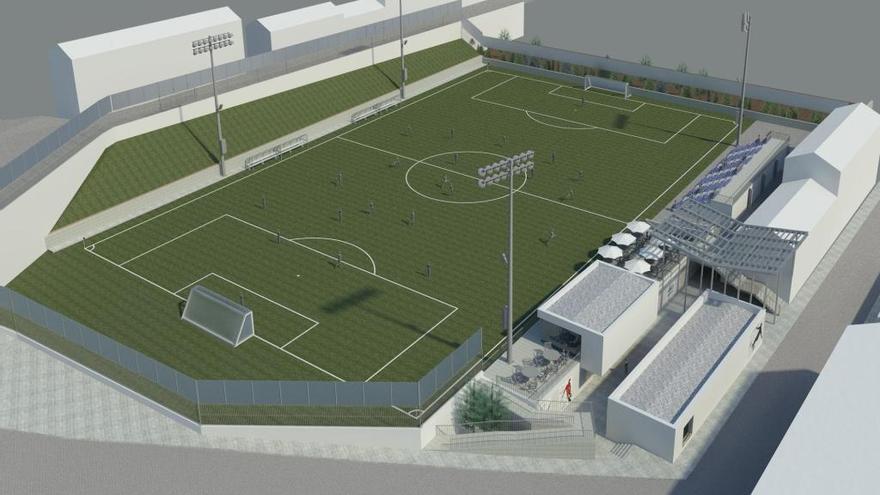 Imatge simulada del futur camp de futbol