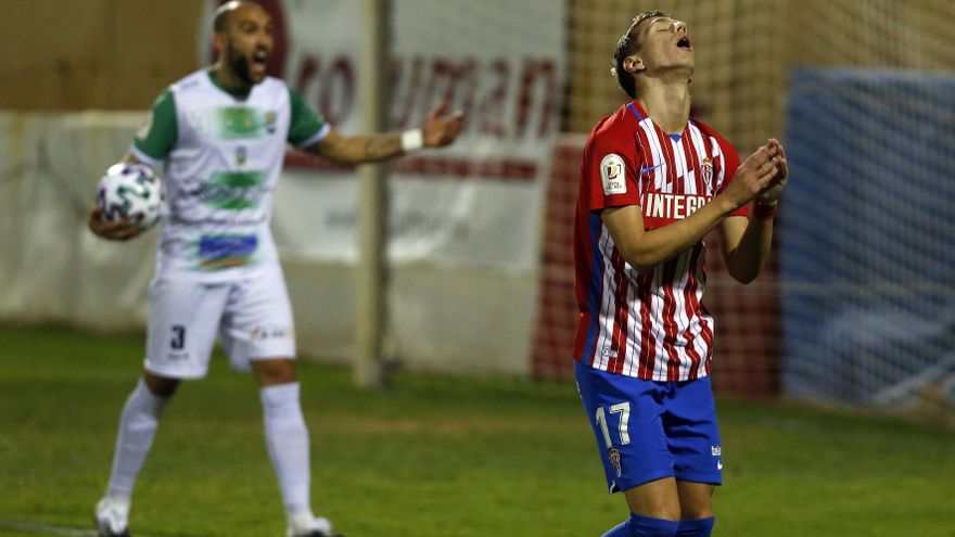 El Sporting sufre para eliminar al Quintanar del Rey de Tercera en la Copa del Rey