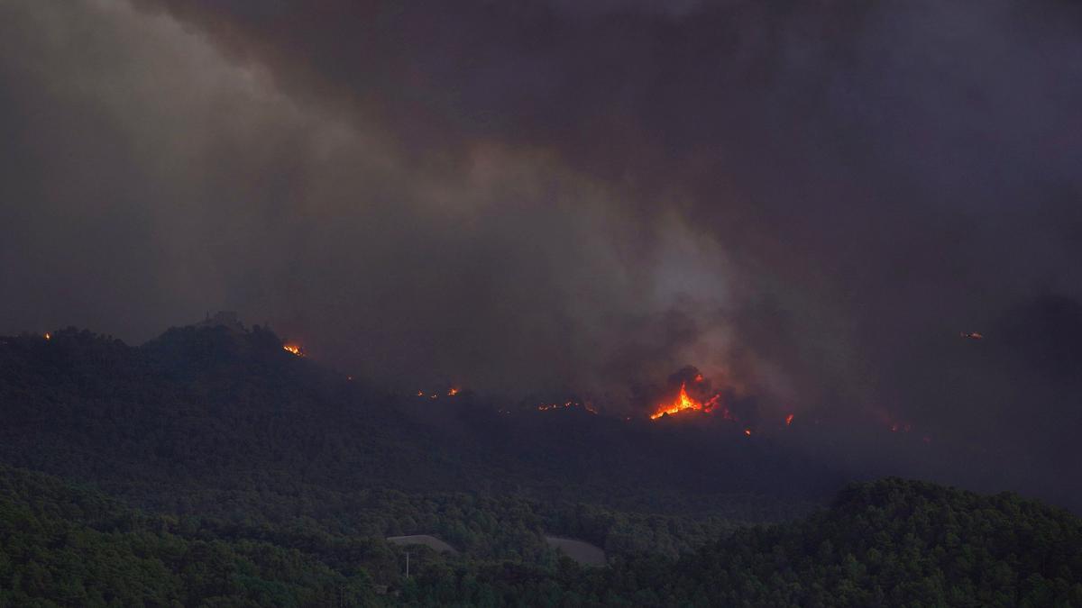 24.07.21 Incendi forestal originat a Santa Coloma de queralt, a la foto la serra del castell de queralt Foto: Marc Vila