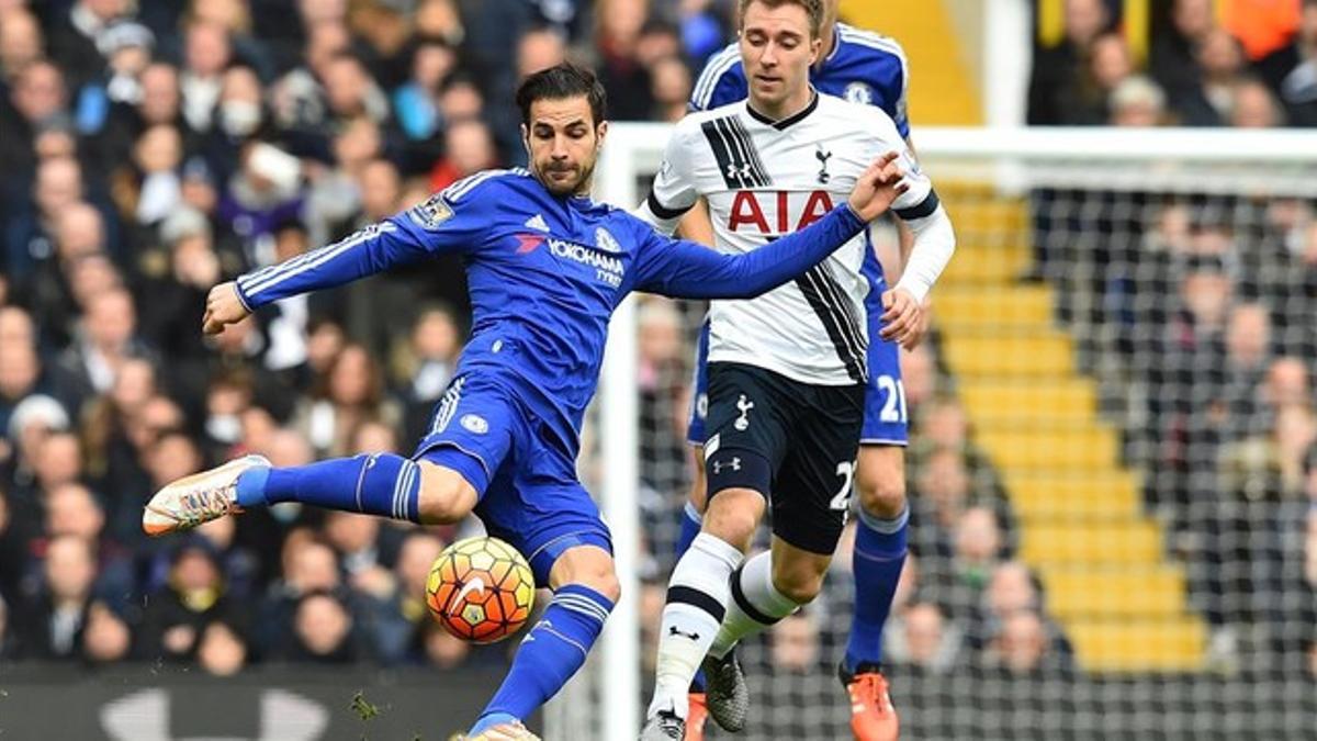 Cesc Fàbregas, durante el partido del Chelsea contra el Tottenham.
