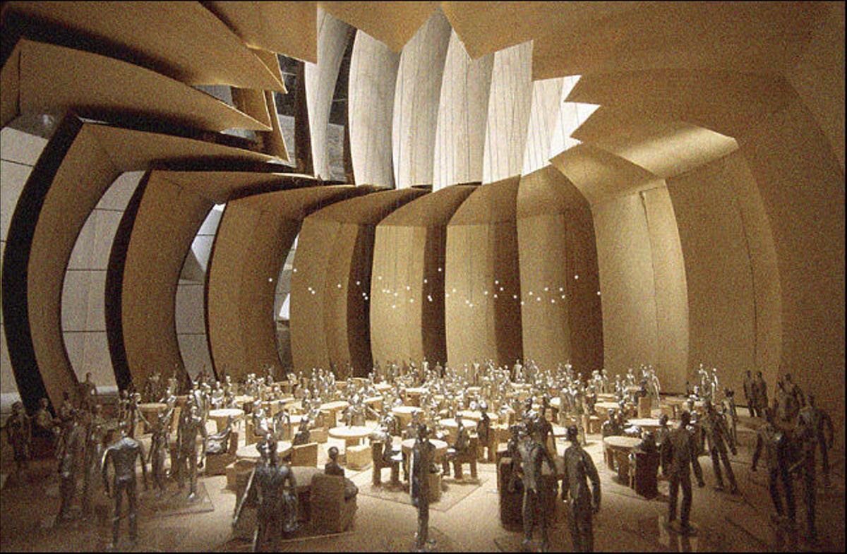 Maqueta del Museo de la Tolerancia de Jerusalén, diseñado por el arquitecto Frank Gehry. Jerusalén, 2004. Publicada en El Periódico el 2 de agosto de 2004.