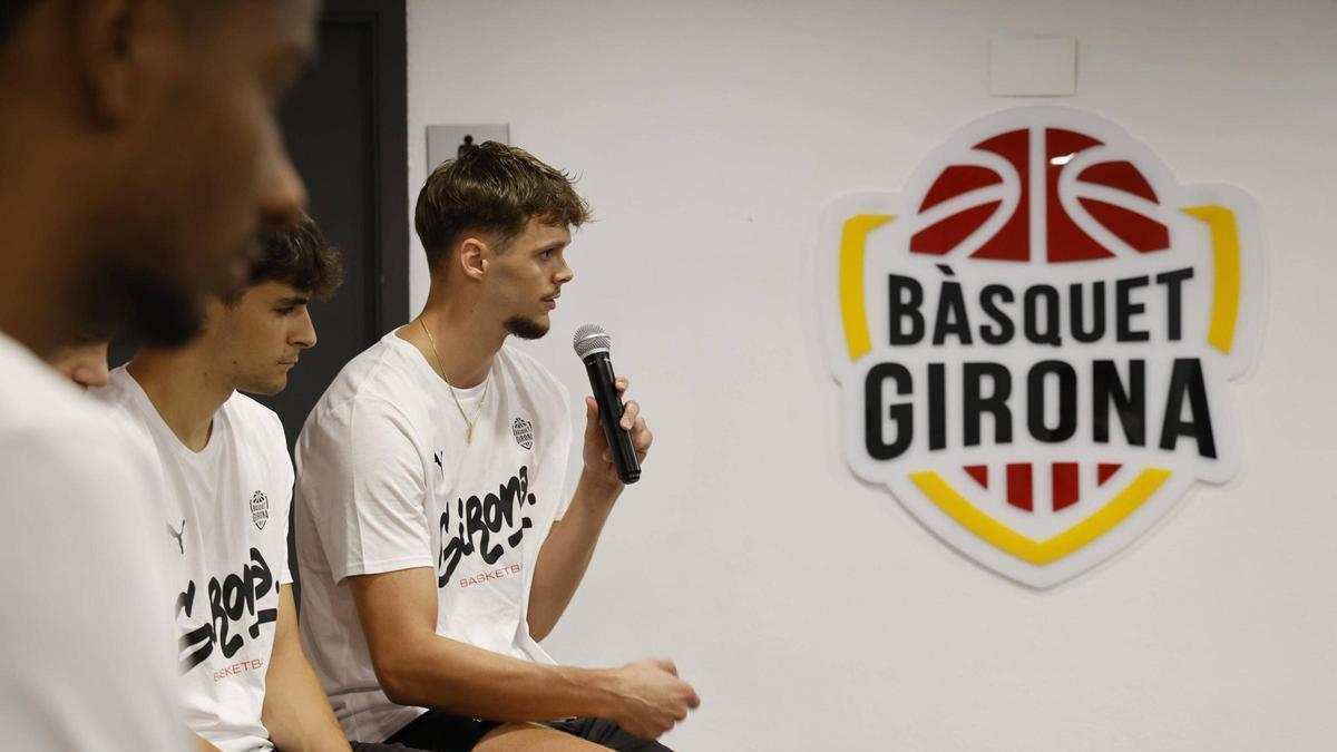 Aljaz Kunc, durant la presentació dels nous fitxatges que es va fer aquesta setmana