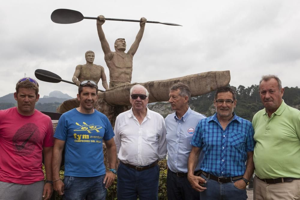 Reunión de algunos de los ganadores absolutos del Descenso Internacional del Sella en Ribadesella