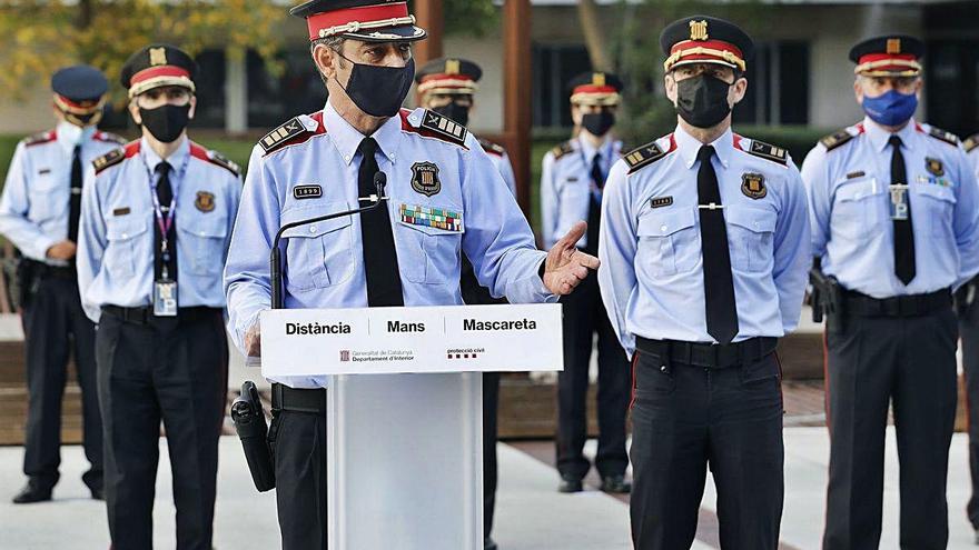 El major Josep Lluís Trapero, ahir en l&#039;acte a la seu dels Mossos d&#039;Esquadra.