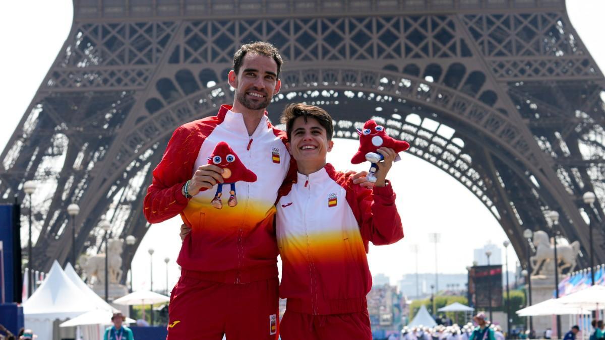 Alvaro Martin  y Maria Perez, bronce y plata en 20 kilometros marcha en París 2024