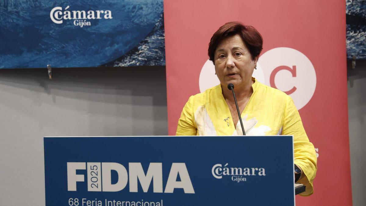 Carmen Moreno, en el acto de su despedida por su jubilación, el pasado verano en la Feria de Muestras.