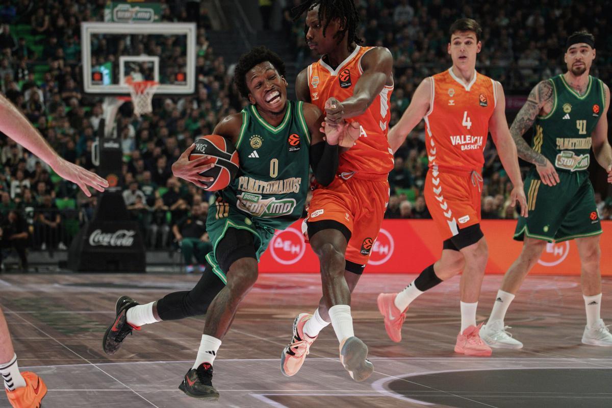 05/12/2025 December 5, 2025, Athens, Athens, Greece: T.J SHORTS in action during the EuroLeague regular season, matchday 14, between Panathinaikos Aktor BC andValencia at Telekom Center Athens on November 20, 2025 DEPORTES Europa Press/Contacto/Giorgos Arapekos