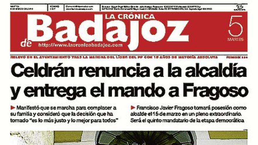 Celdrán cede el testigo a su delfín, Francisco Javier Fragoso