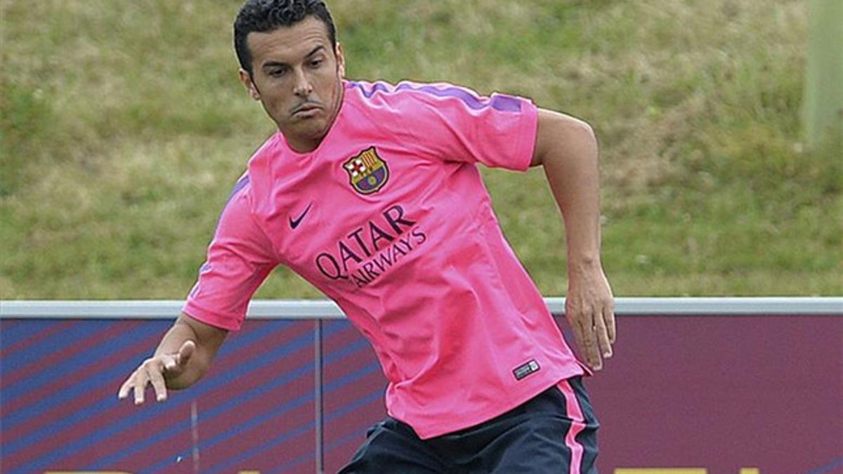 Pedro, durante una de las sesiones de este pretemporada