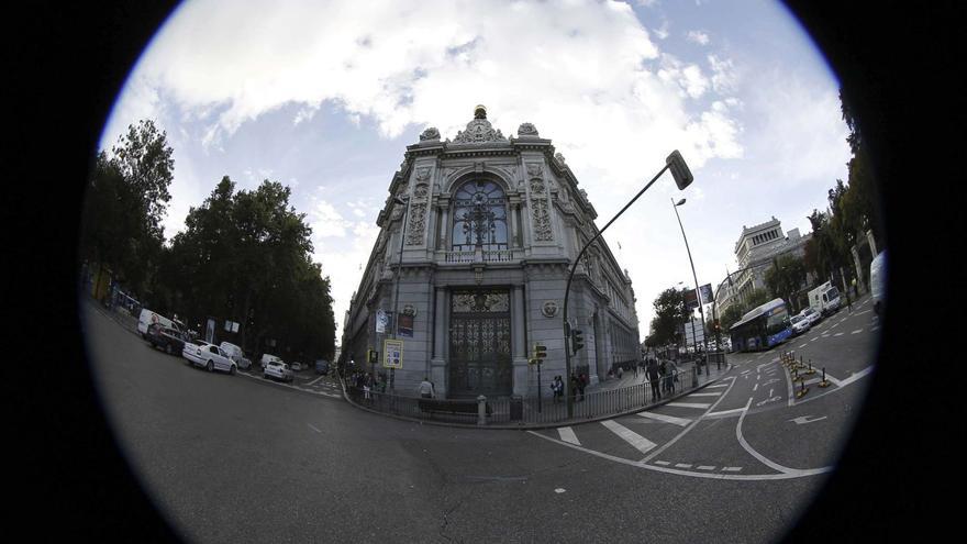 Fachada del céntrico edificio del Banco de España en Madrid.