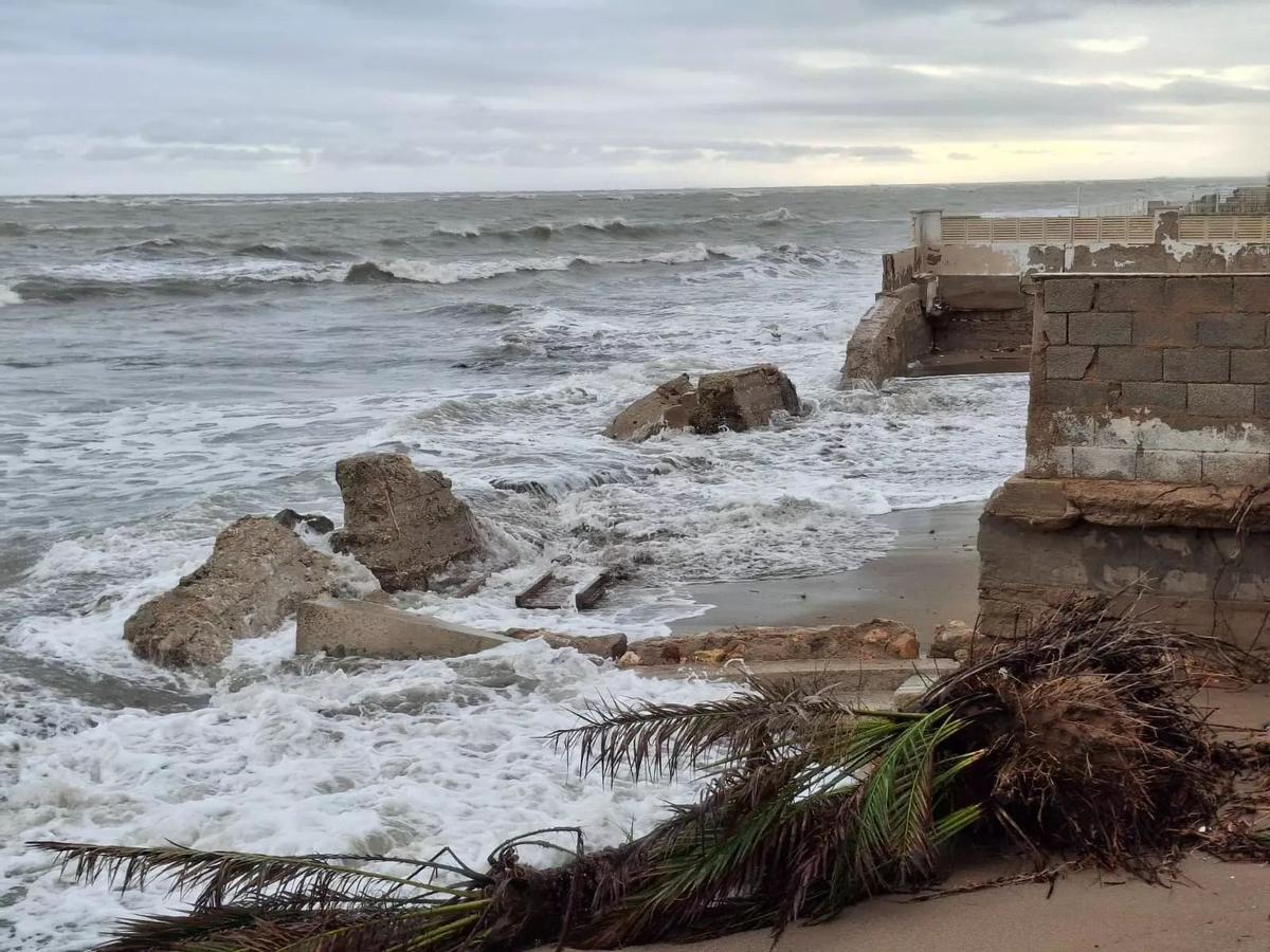Daños del temporal Harry en las playas de Dénia y Xàbia