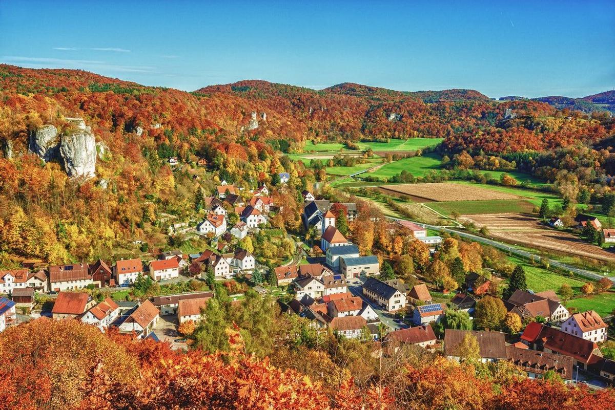 Streitberg y valle de Wiesenttal, Franconia, Alemania