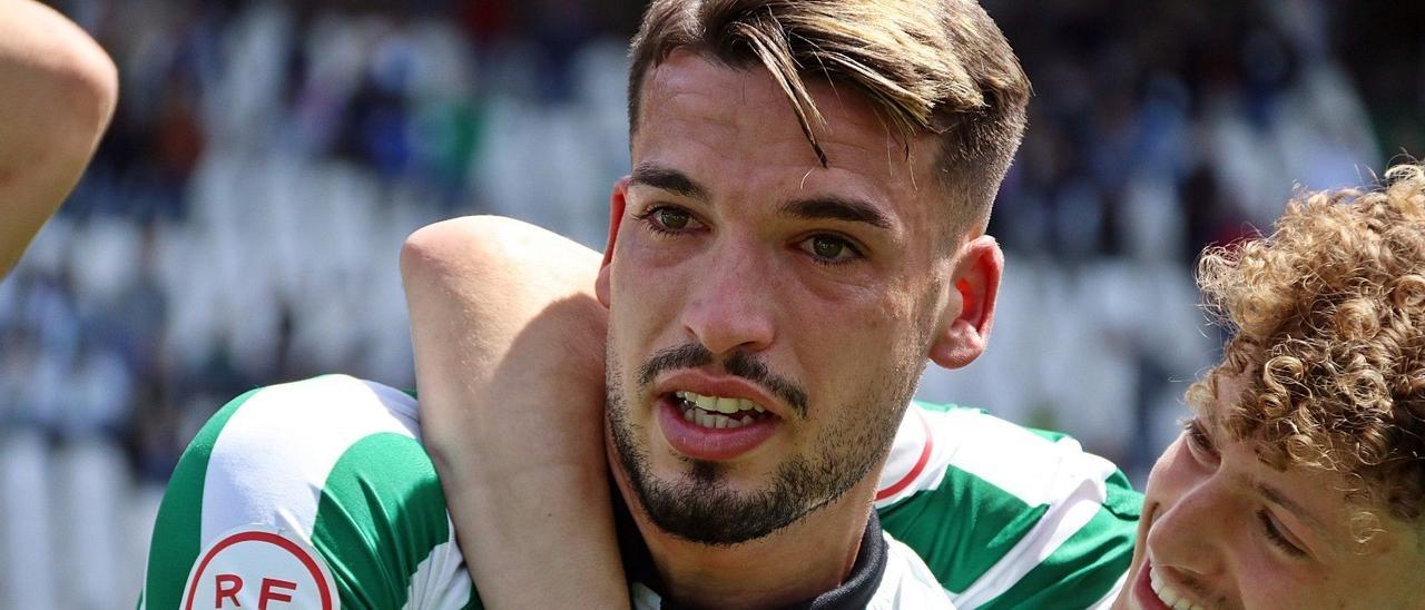 José Alonso, emocionado tras el partido del Córdoba CF ante Las Palmas Atlético.