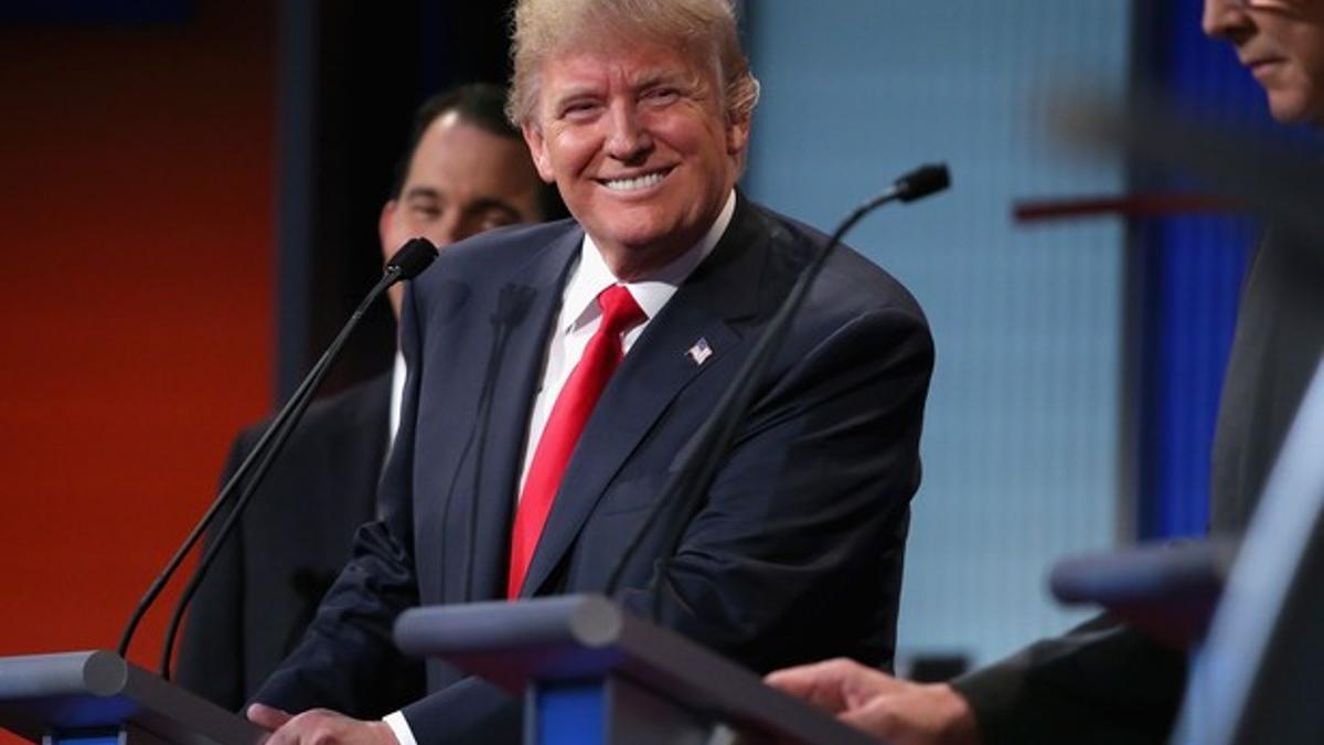 Donald Trump, durante el debate de los aspirantes republicanos a la Casa Blanca, el jueves en Cleveland.