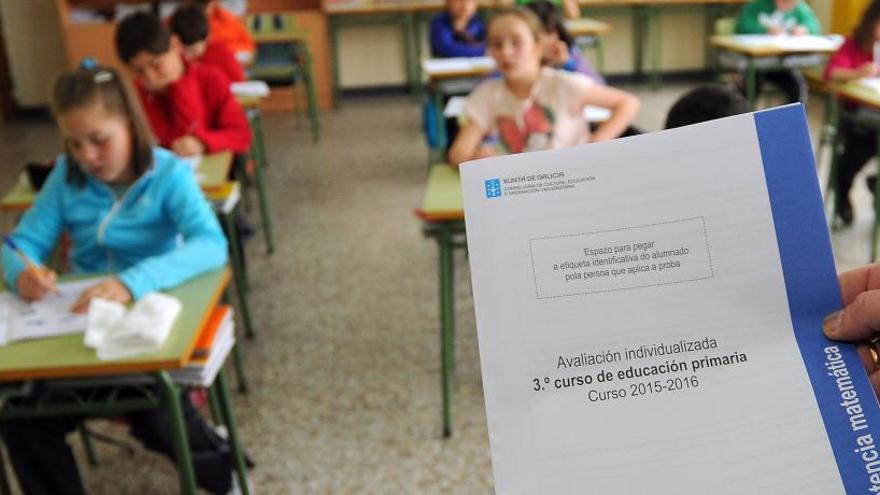 Alumnos en el examen de reválida de 3º de primaria el curso pasado.