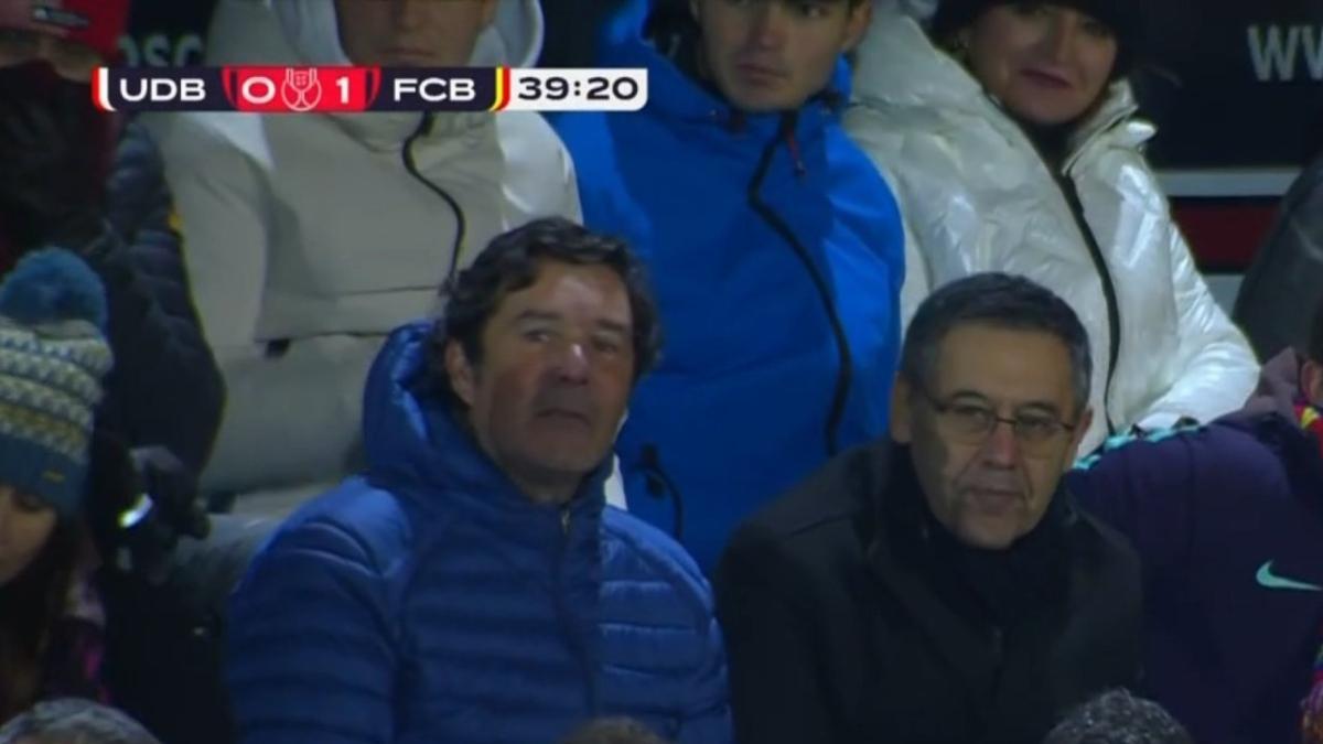 Bartomeu, en Barbastro viendo al Barça